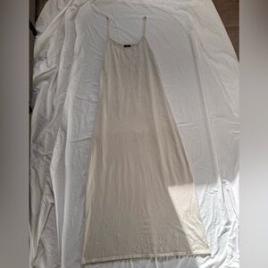 PrettyLittleThing Plus Ribbed Slip Maxi Dress Beige XL